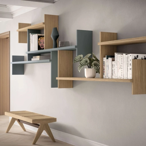 Mensole Akka in melaminico o laccato di SantaLucia