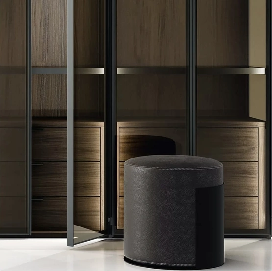 Pouf cilindrico Bellini in ecopelle di SantaLucia