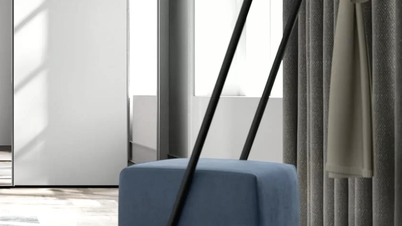 Pouf appendiabiti Matisse in tessuto e metallo di SantaLucia