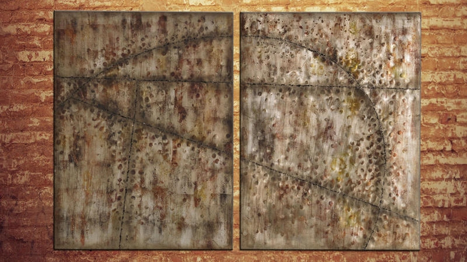 Quadro su metallo dipinto a olio di Stones