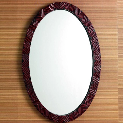 Specchiera Ovale con cornice in legno di Stones