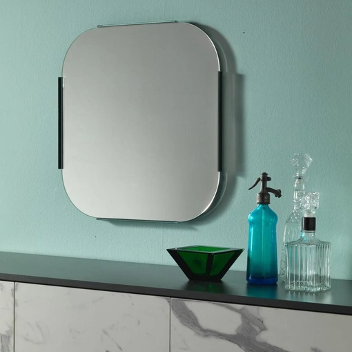 Specchio Shiva con inserto in vetro e struttura in metallo di Stones