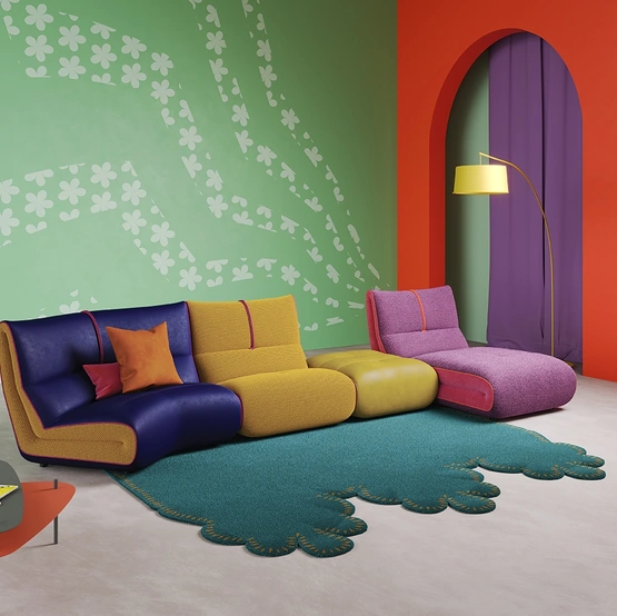 Tappeto di design in tessuto Merlino di Egoitaliano