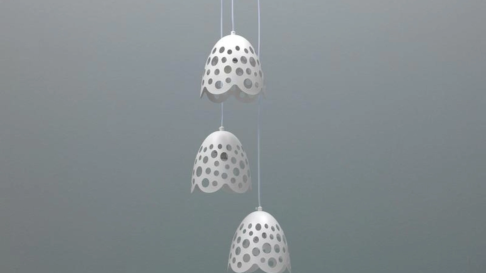 Lampada a sospensione Bells in metallo verniciato Bianco di Stones