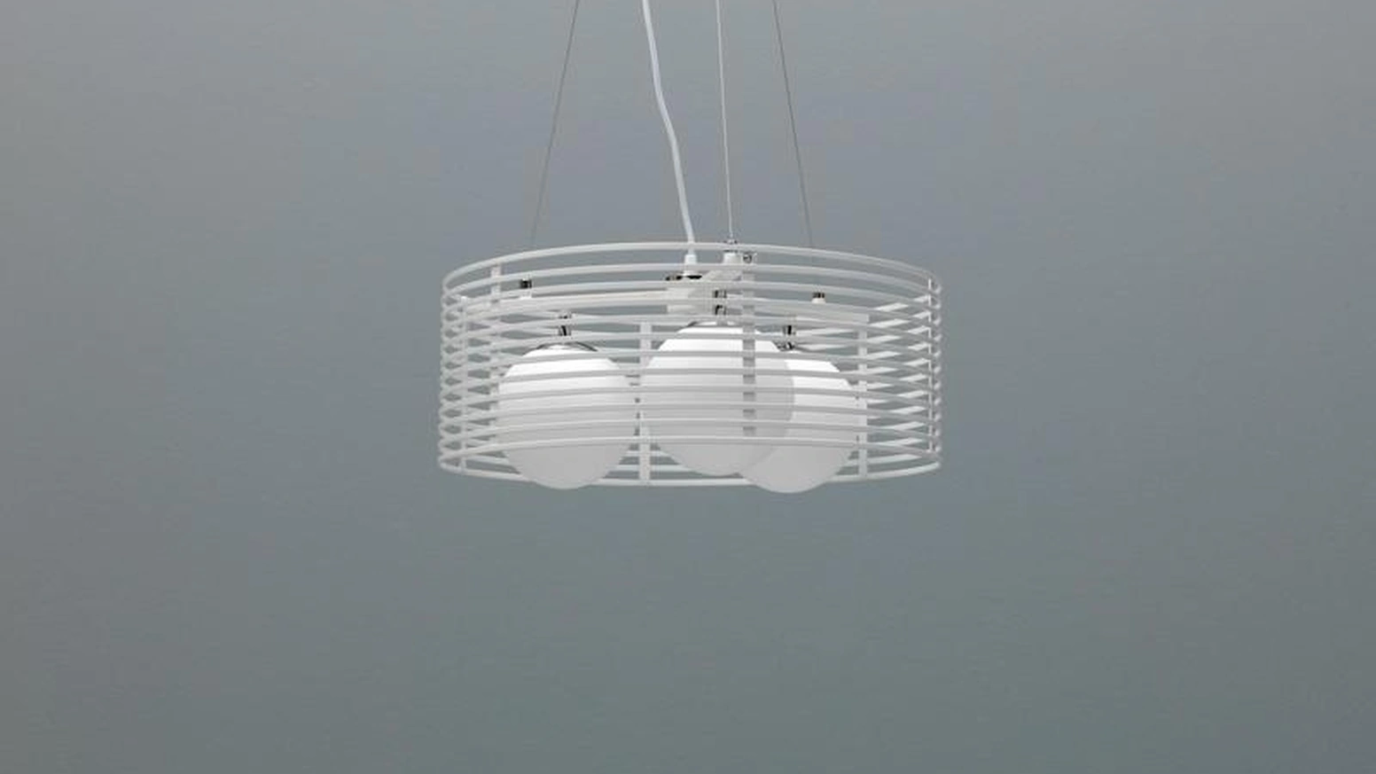 Lampada a sospensione Cage in metallo Bianco di Stones