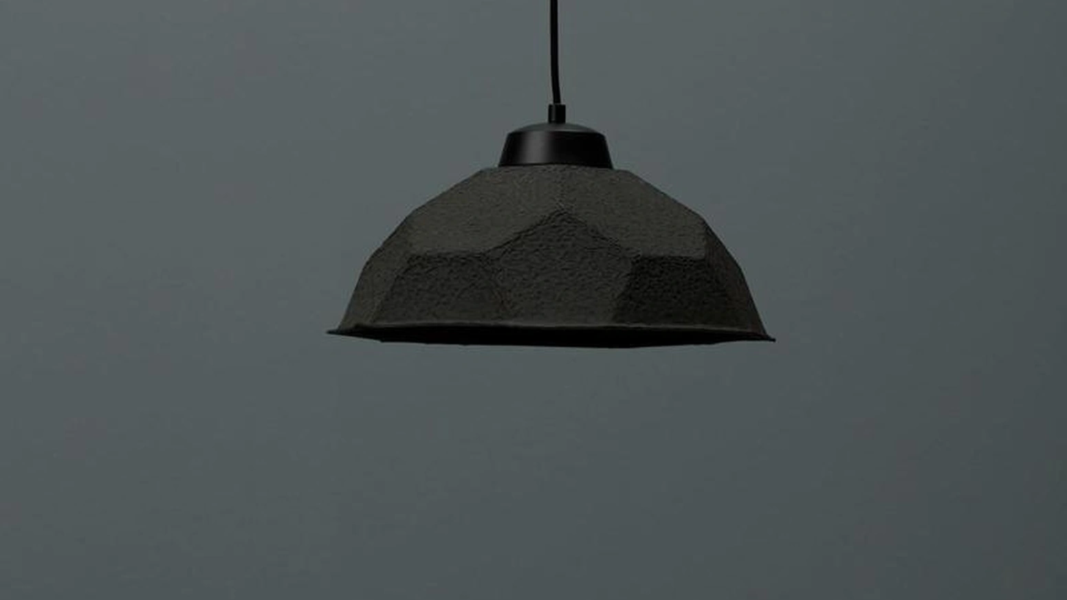 Lampada a sospensione Egg in cartone riciclato Nero di Stones