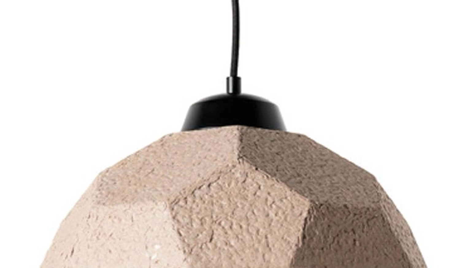 Lampada a sospensione Egg in cartone riciclato Nero di Stones