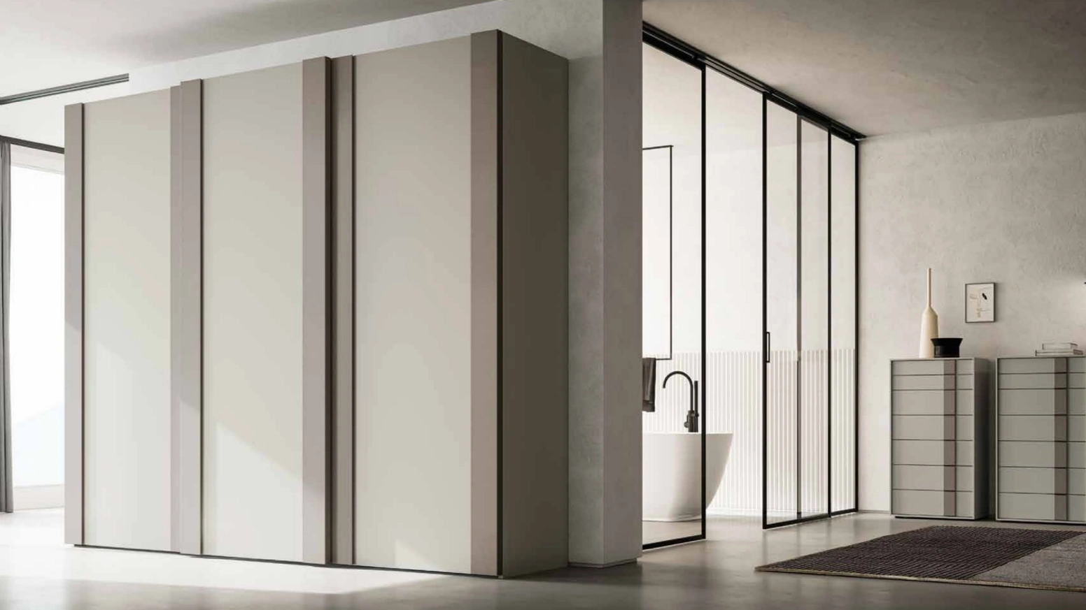 Armadio moderno laccato opaco Double Scorrevole di SantaLucia