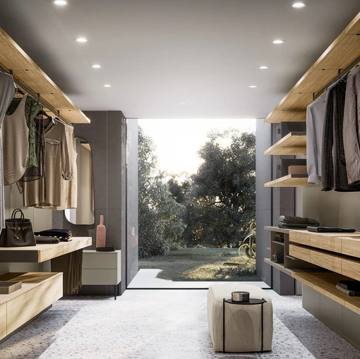 Cabina Armadio Koby in melaminico finitura Matwood Honey di SantaLucia