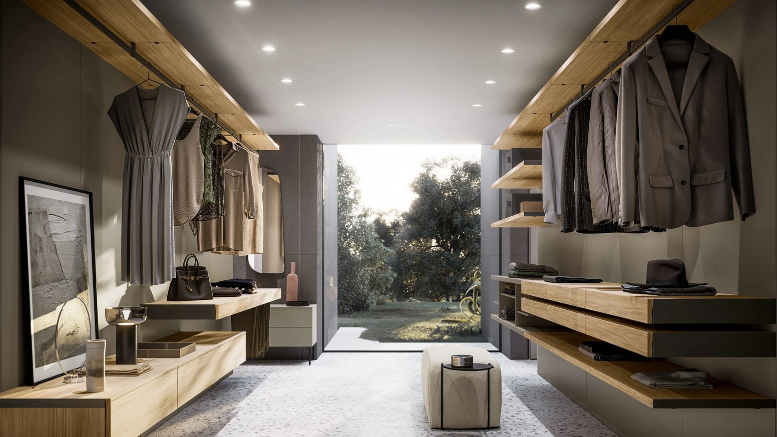 Cabina Armadio Koby in melaminico finitura Matwood Honey di SantaLucia