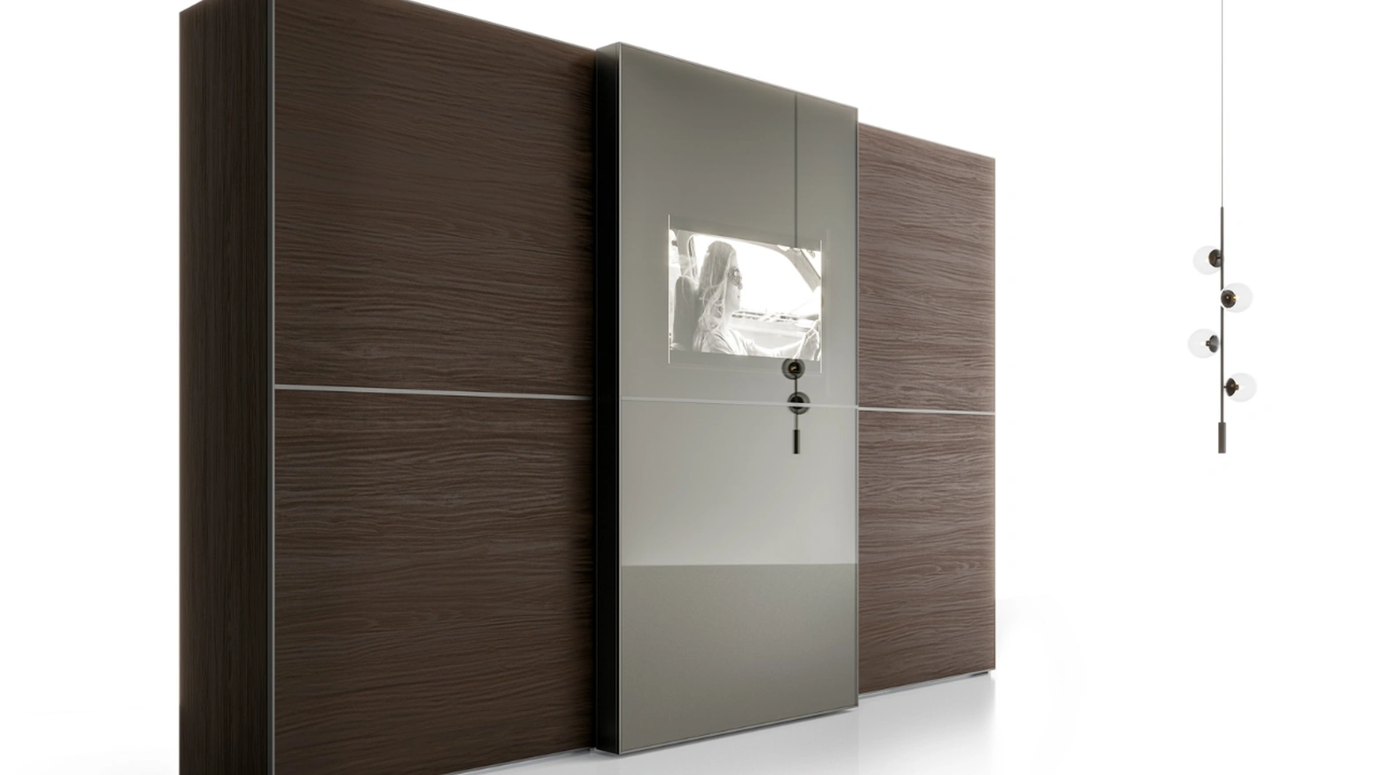 Armadio con ante scorrevoli con schermo TV integrato Screen di SantaLucia