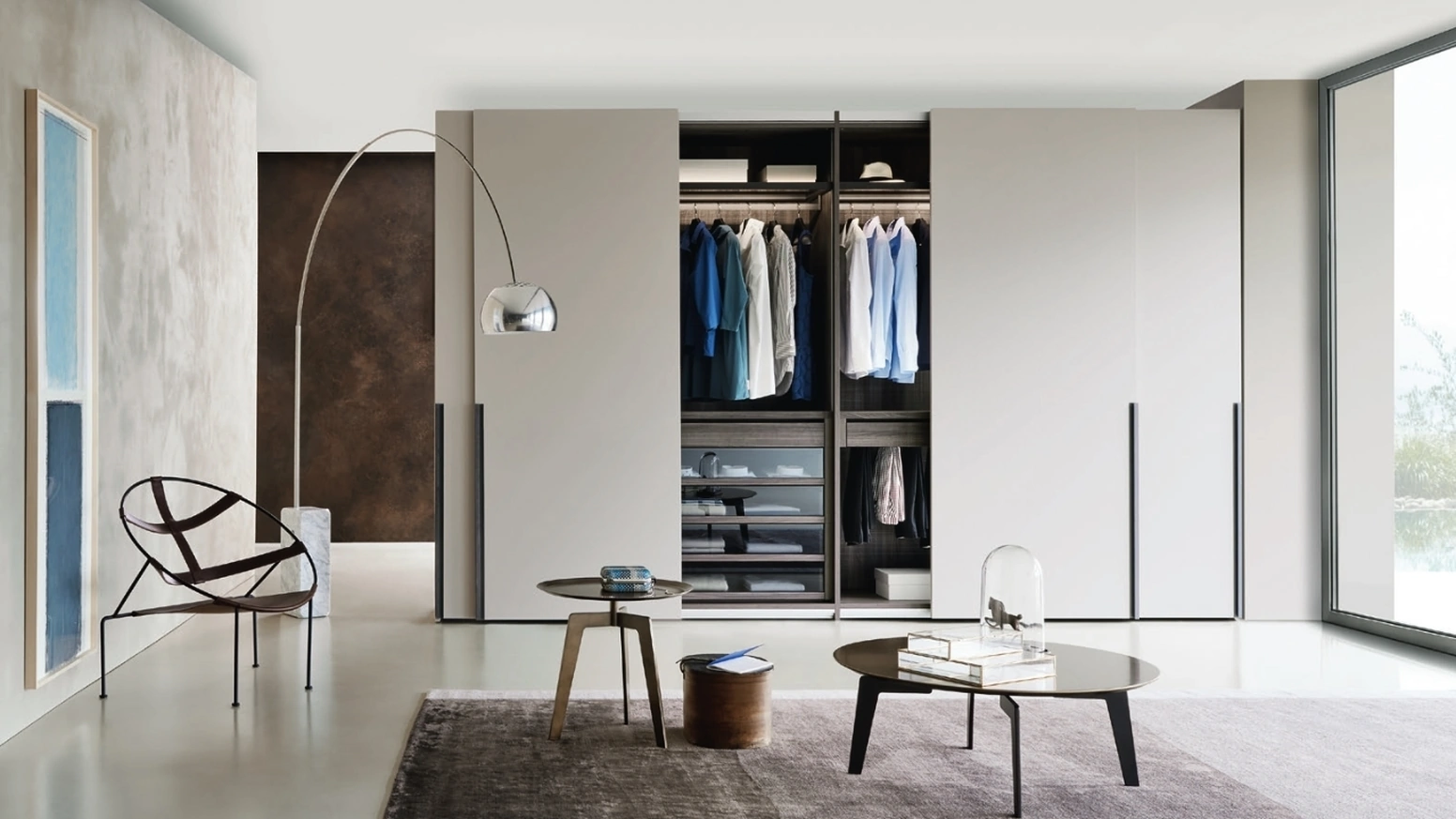 Armadio con ante scorrevoli Tratto in laccato opaco Corda di Sangiacomo