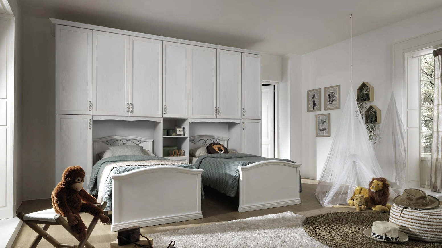 Cameretta a ponte con due letti Afrodite AF14 di MCSMobili