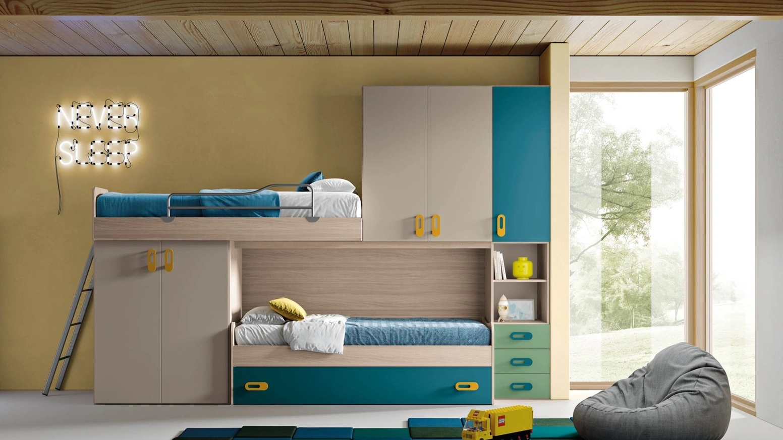 Cameretta a soppalco Block BK02 di MCSMobili