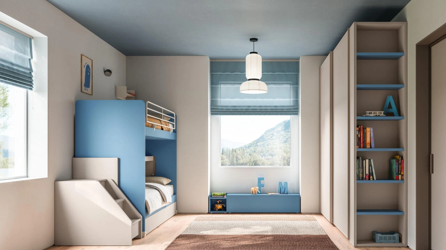 Cameretta Salvaspazio 55 con letti a castello di Mistral