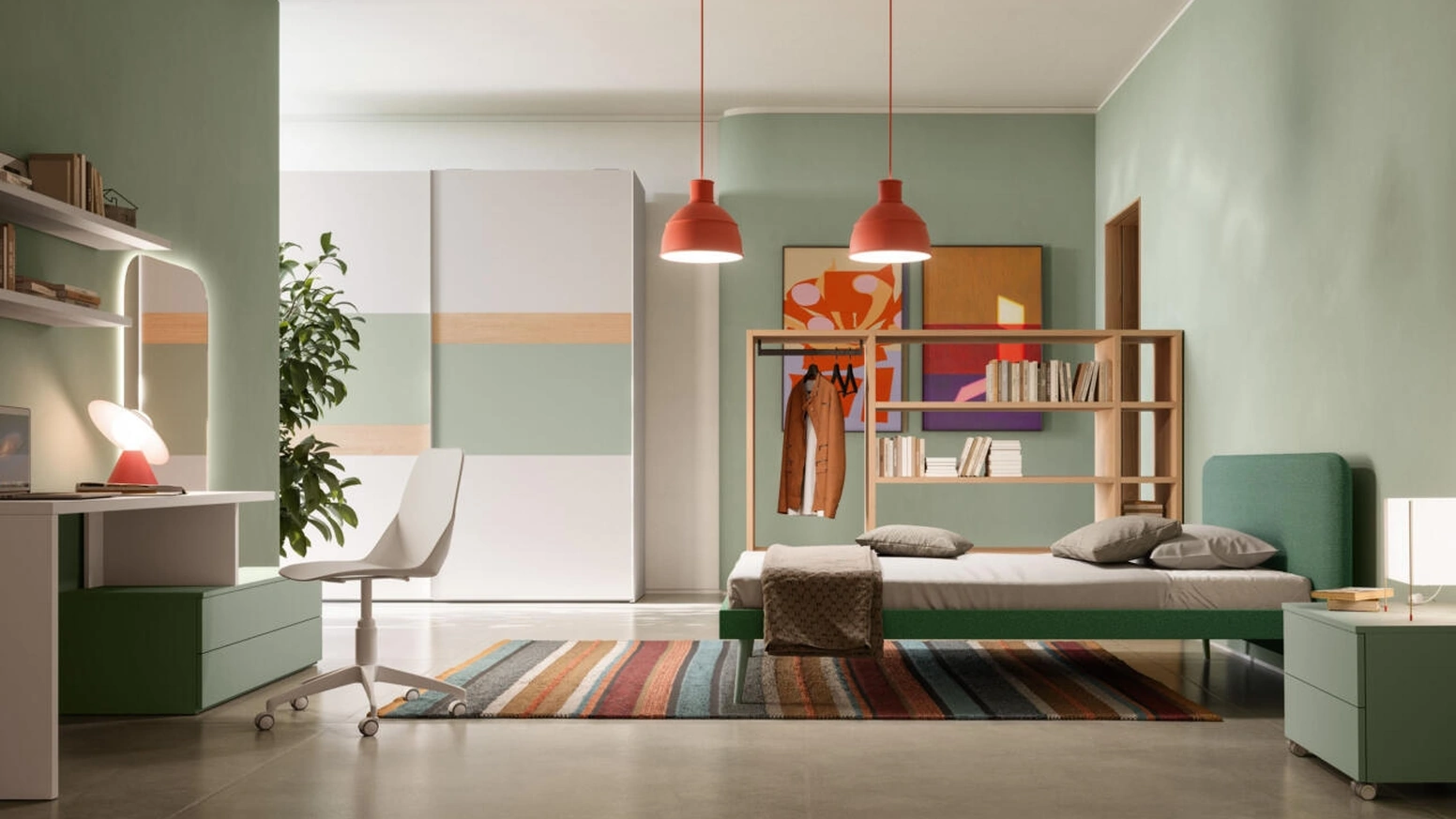 Cameretta Composizione Letto a Terra 05 di Mistral