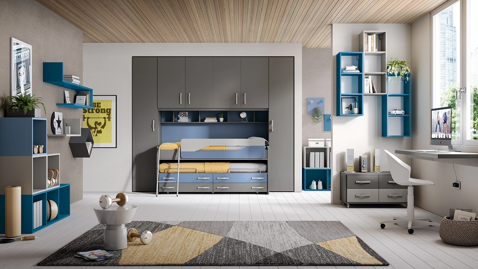 Cameretta a ponte con letto scorrevole Omnia 6-07 di MCSMobili