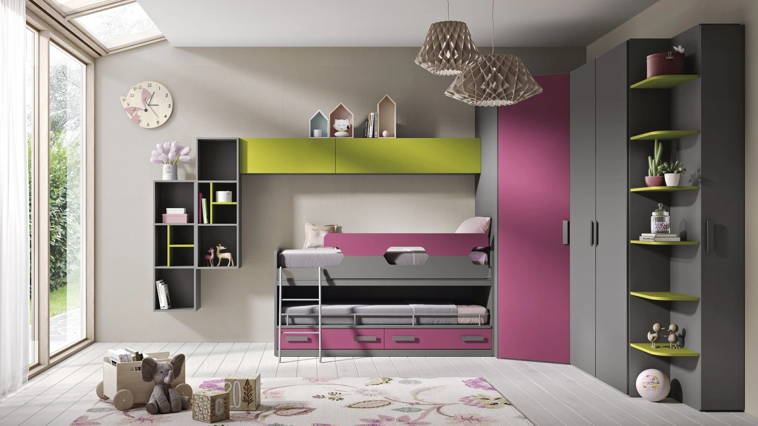 Cameretta Omnia 6-24 con letto scorrevole di MCSMobili