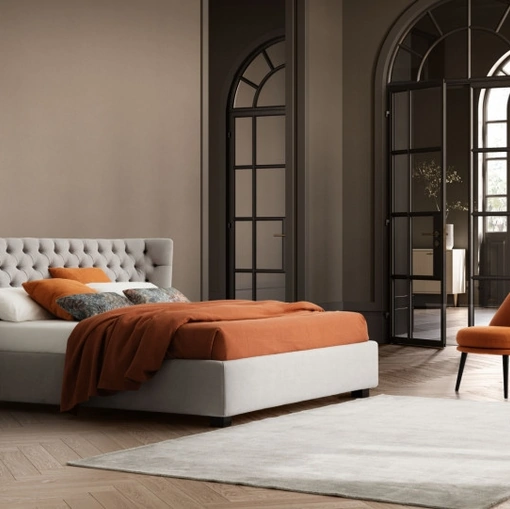 Letto con testiera trapuntata Caravaggio di Le Comfort