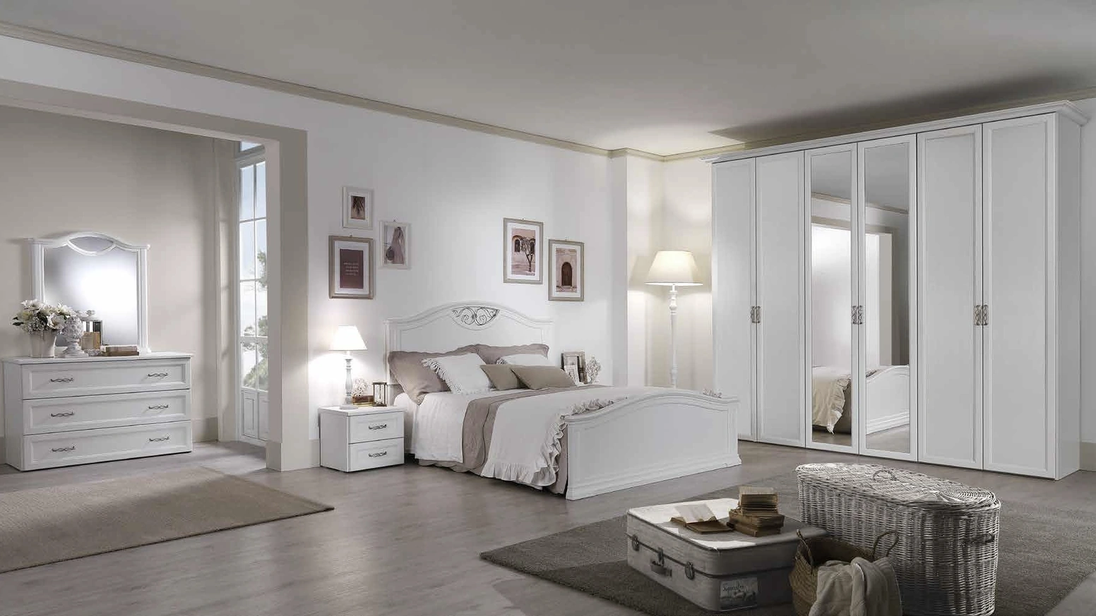 Letto finitura bianco frassinato Demetra 10 di MCSMobili