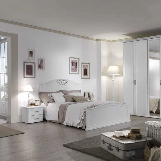 Letto finitura bianco frassinato Demetra 10 di MCSMobili