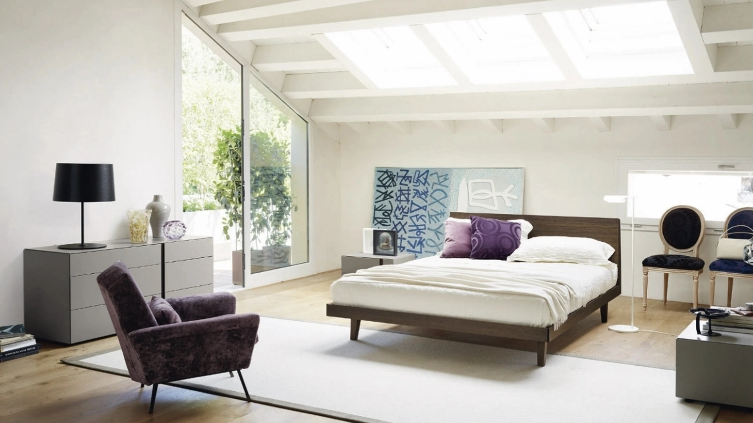 Letto Febo 1|0 in legno con testiera di Sangiacomo