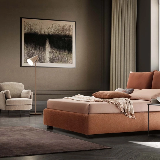 Letto in tessuto imbottito Fris di Le Comfort