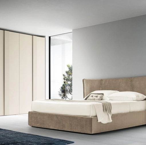 Letto in tessuto con box contenitore e testiera Ghibli Box di SantaLucia