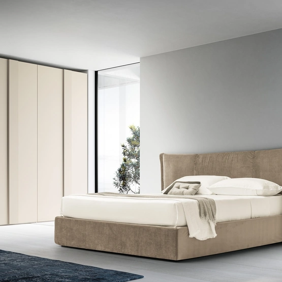 Letto in tessuto con box contenitore e testiera Ghibli Box di SantaLucia