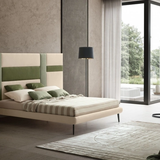 Letto in tessuto con testiera Ground di Le Comfort
