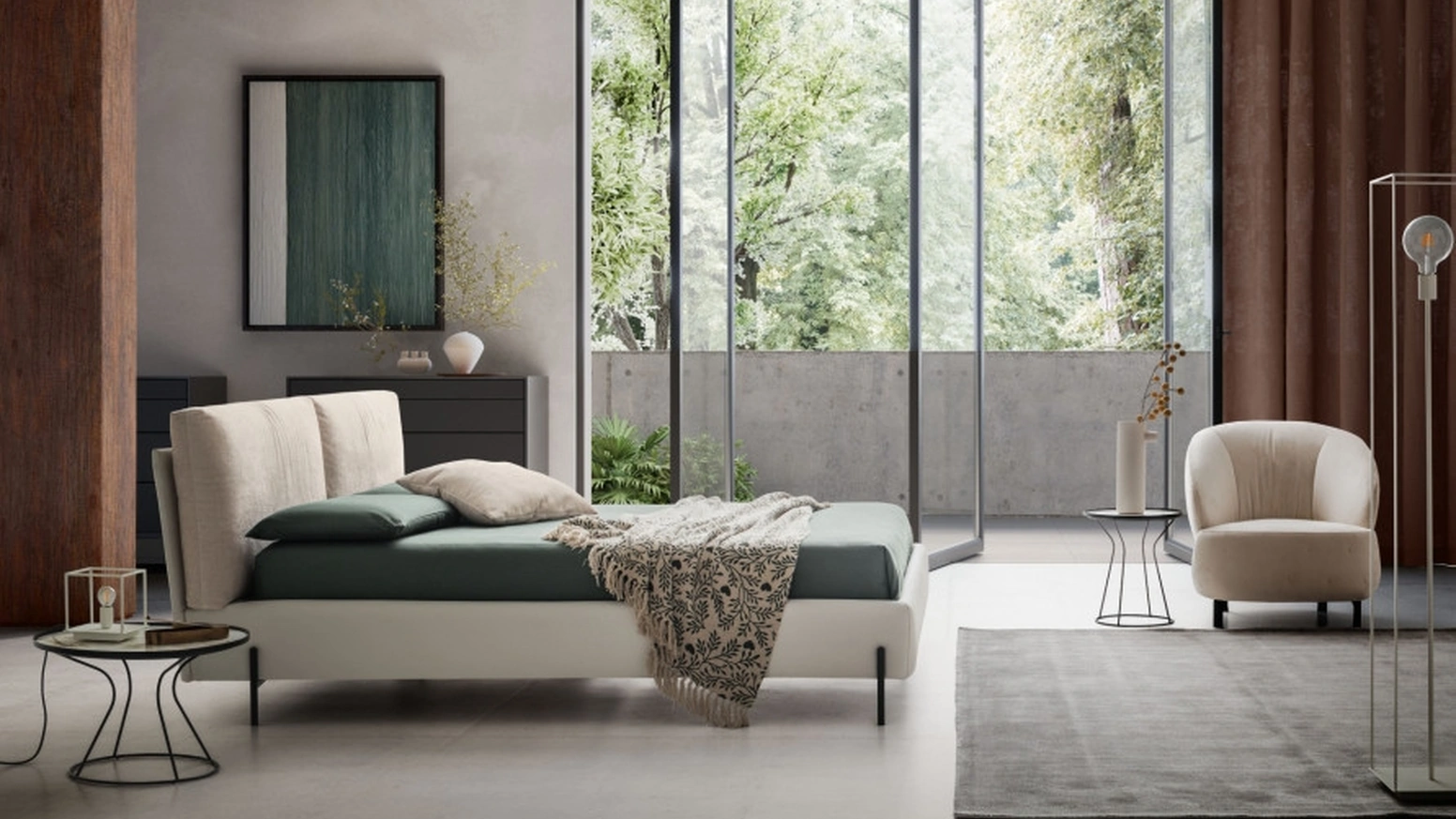 Letto in tessuto imbottito Ischia di Le Comfort