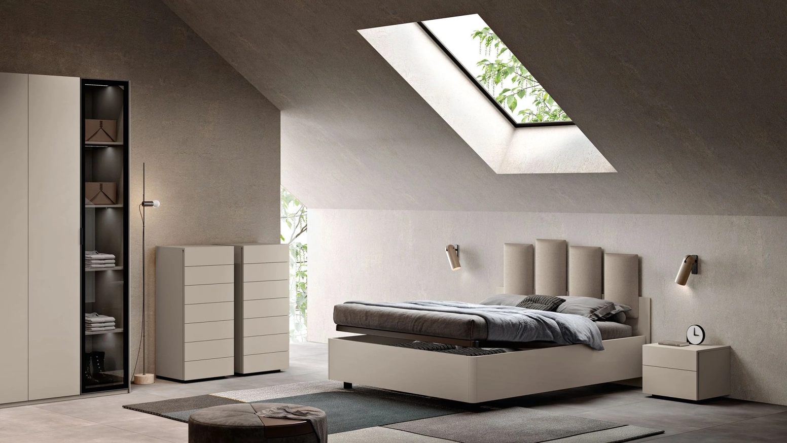 Letto con box contenitore Lyra LY02 di MCSMobili
