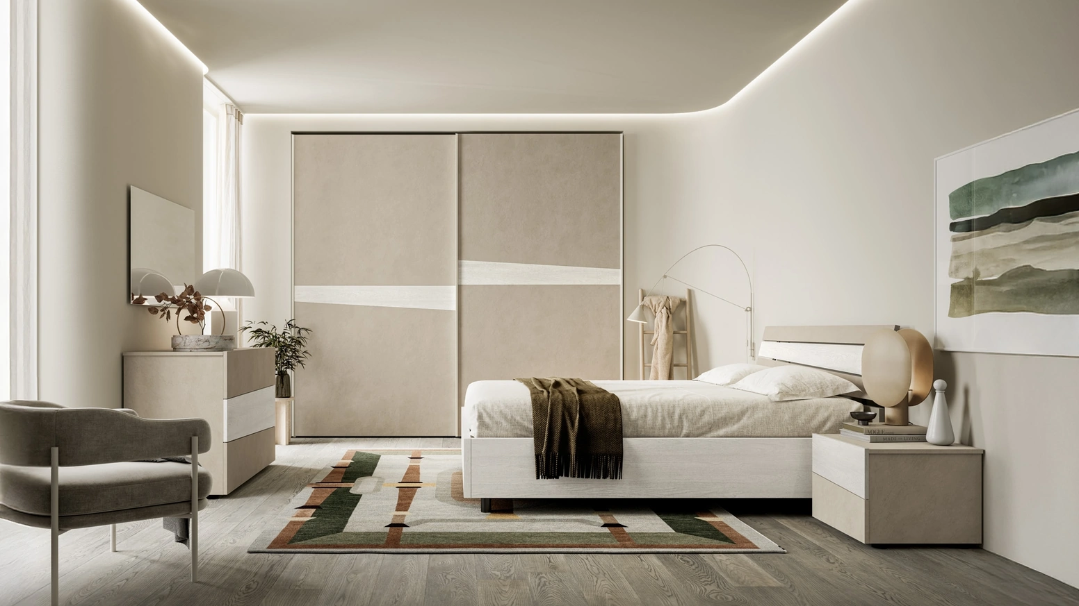 Letto moderno con testiera Mistral di SantaLucia