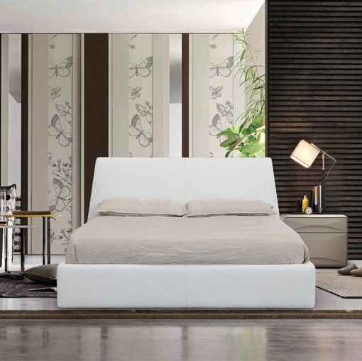 Letto in pelle Londra con contenitore di Nicoletti Home