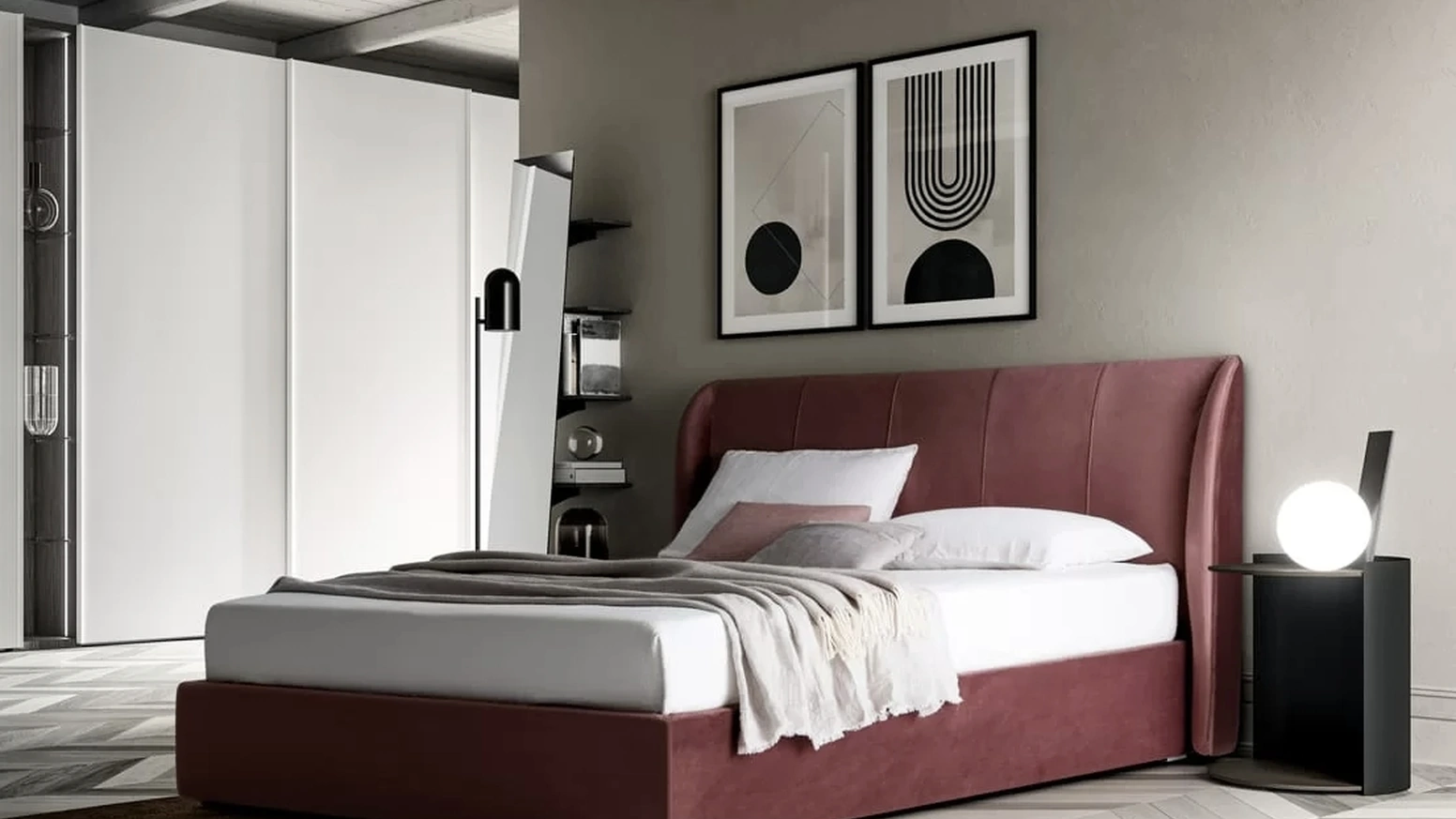 Letto in tessuto con box contenitore Scirocco di SantaLucia