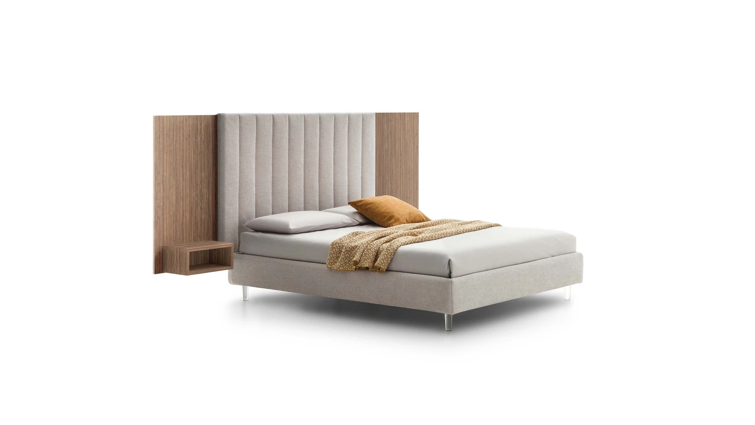 Letto Tile in tessuto imbottito di Le Comfort