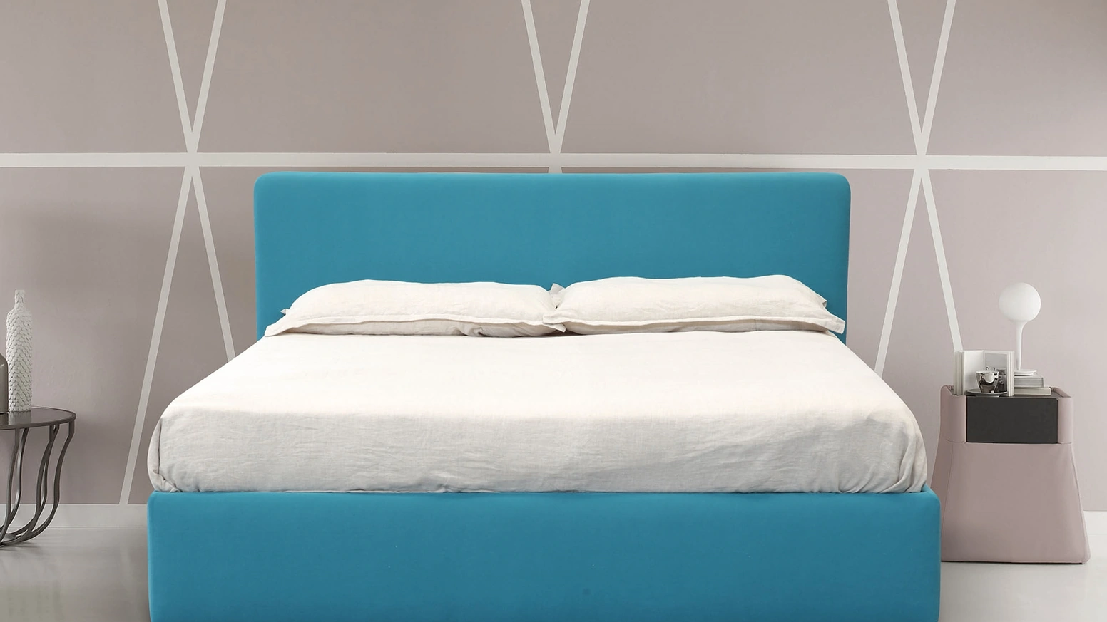 Letto matrimoniale con testiera e box contenitore Vincent di Nicoletti Home