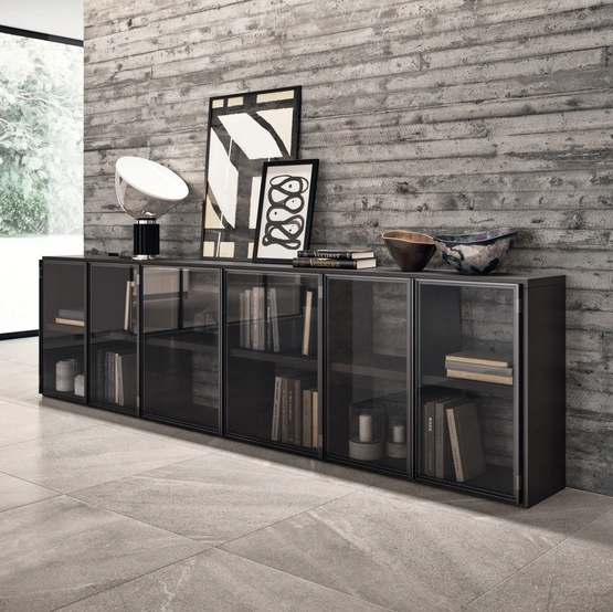 Libreria Living Motus Grigio Antracite di Scavolini