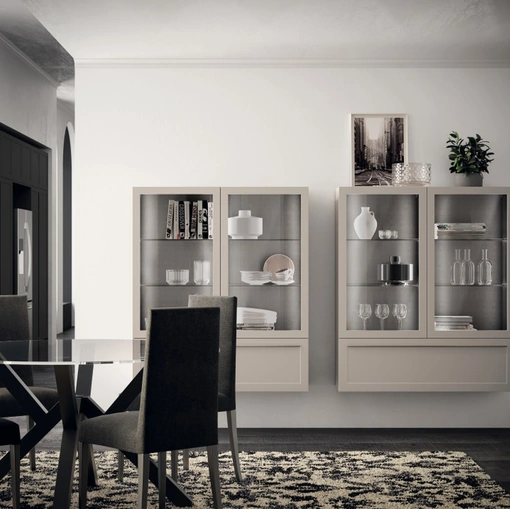 Madia Living Carattere sospesa 05 in laccato Visone di Scavolini