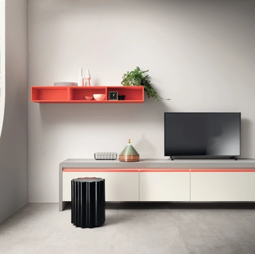 Madia Living Dandy Plus 02 Bianco e Rosso Corallo di Scavolini