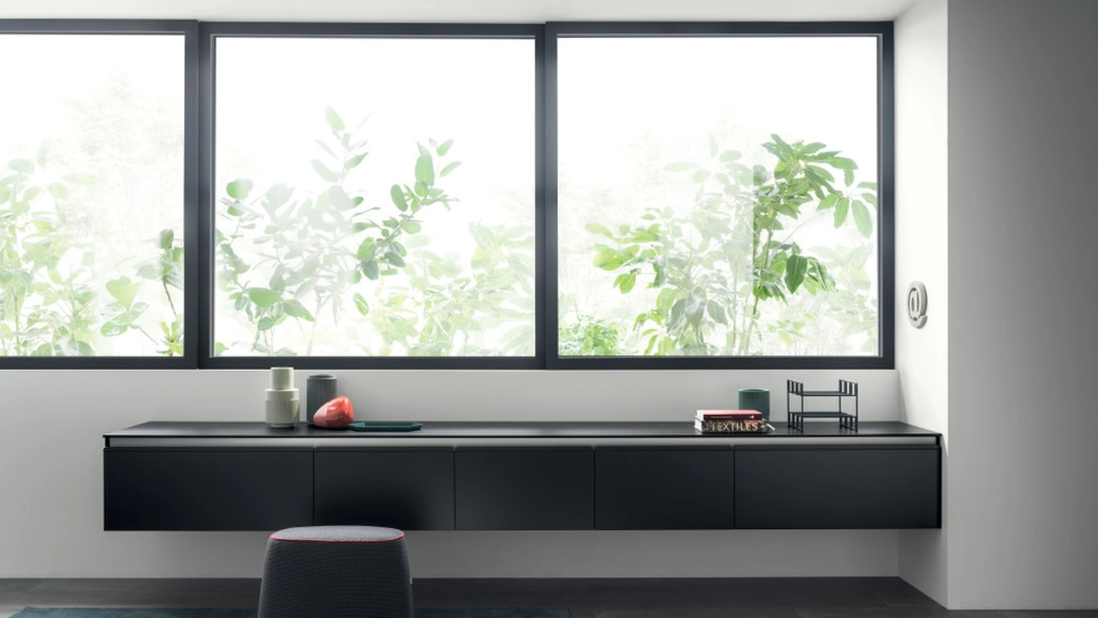 Madia sospesa Living Dandy Plus 03 Nero Ardesia di Scavolini