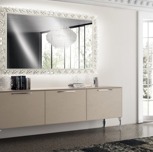 Madia Living Exclusiva 01 in Pelle Grigio Perla di Scavolini