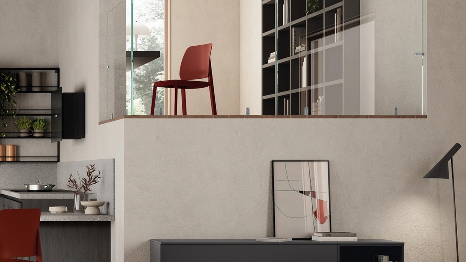 Madia sospesa Living Regola di Scavolini