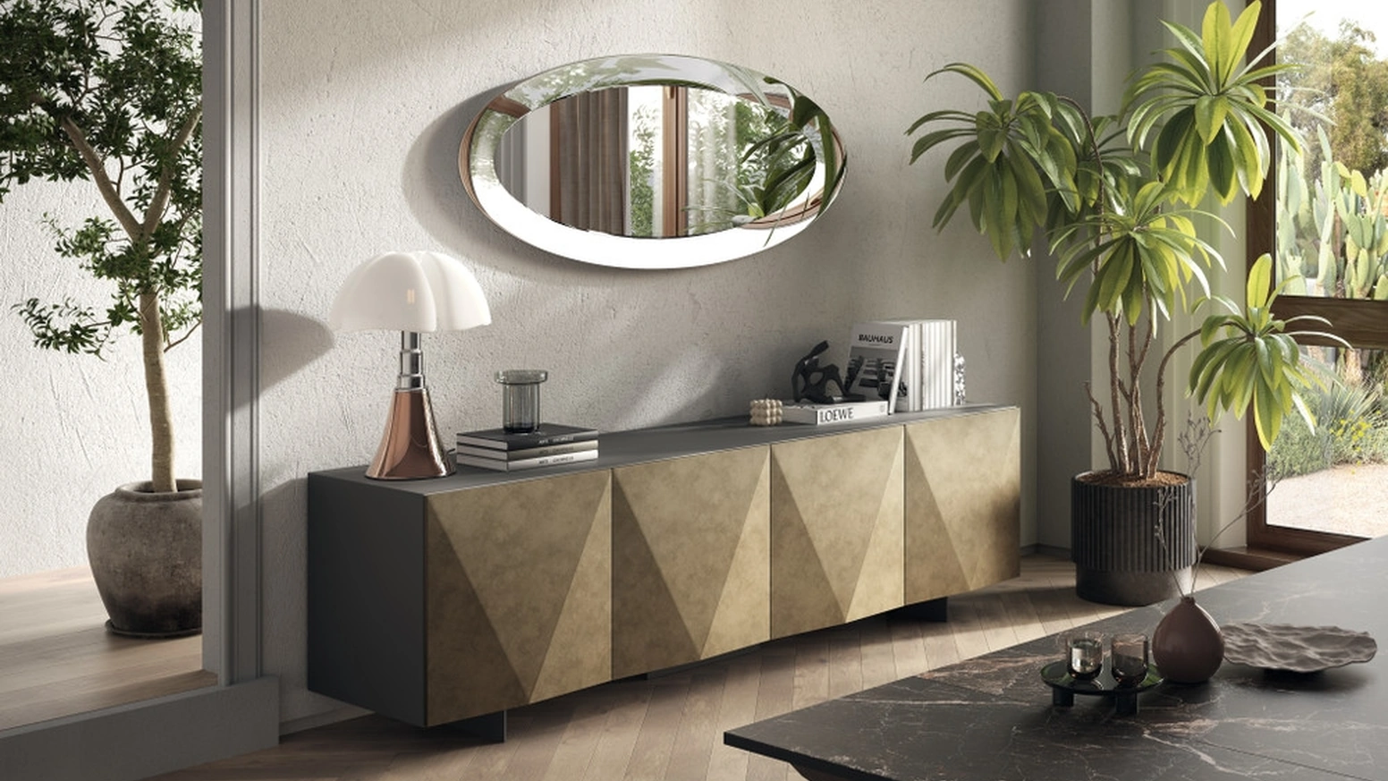 Madia Sideboard 01 in laccato opaco finitura Oxi di Scavolini