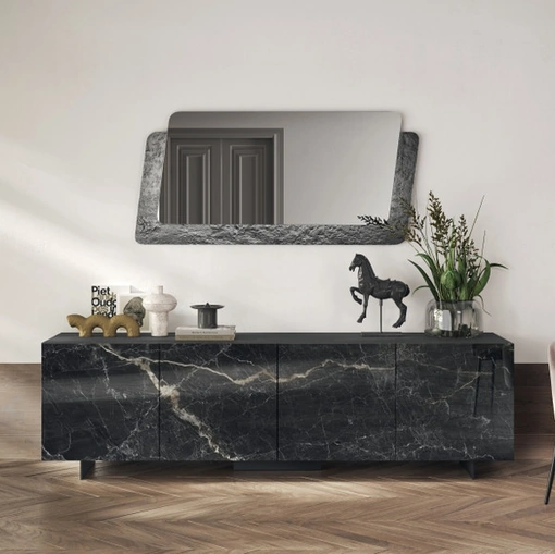 Madia Sideboard 04 in finitura marmo nero di Scavolini