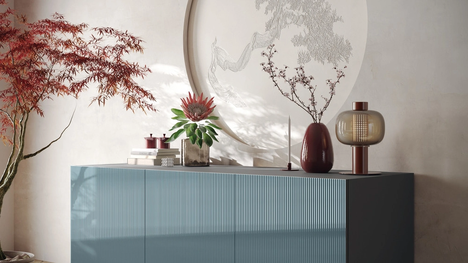 Madia Sideboard 07 in vetro dogato di Scavolini