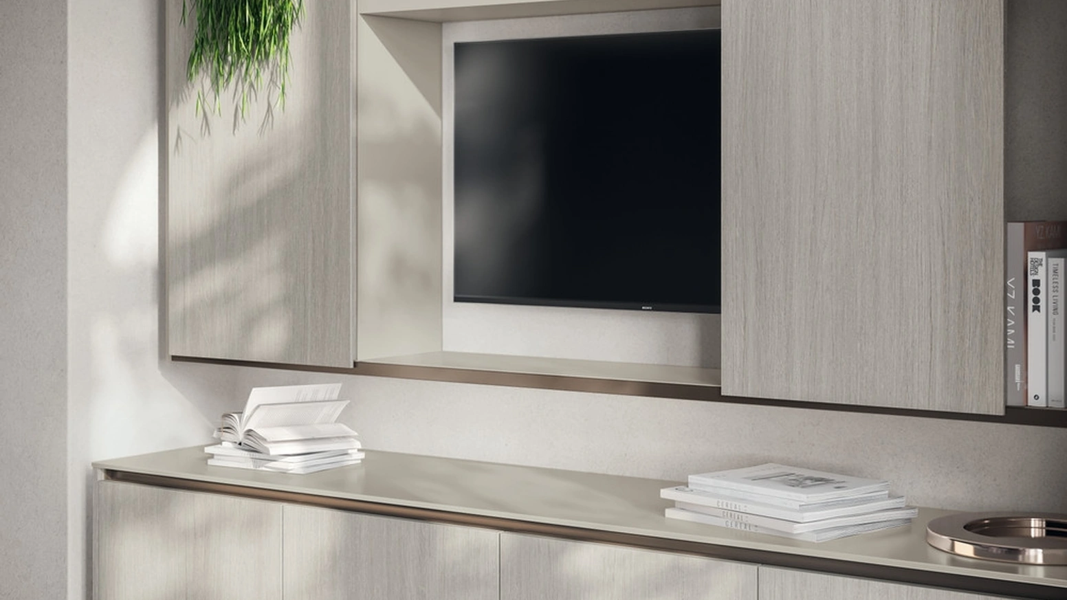 Parete Attrezzata Living Libra 04 in decorativo Oriental Light di Scavolini