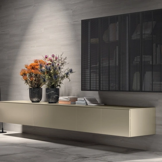 Parete Attrezzata Living Libra 02 in laccato Perlage di Scavolini