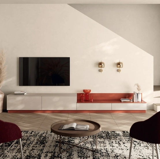 Parete Attrezzata Living Moda 02 in decorativo Canapa di Scavolini