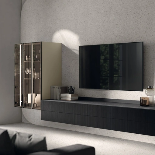 Parete Attrezzata Living Musa in Rovere Berry 04 di Scavolini